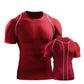 Fitness T-shirt Men Sports Shirt Half Sleeve Elastic Running Tees Breathable Casual Quick Dry Top Solid Color Tights Summer