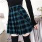 A-line Pleated Skirt Womens High Waist Streetwear Cotton Plaid Skirts Dancing Short Skirts