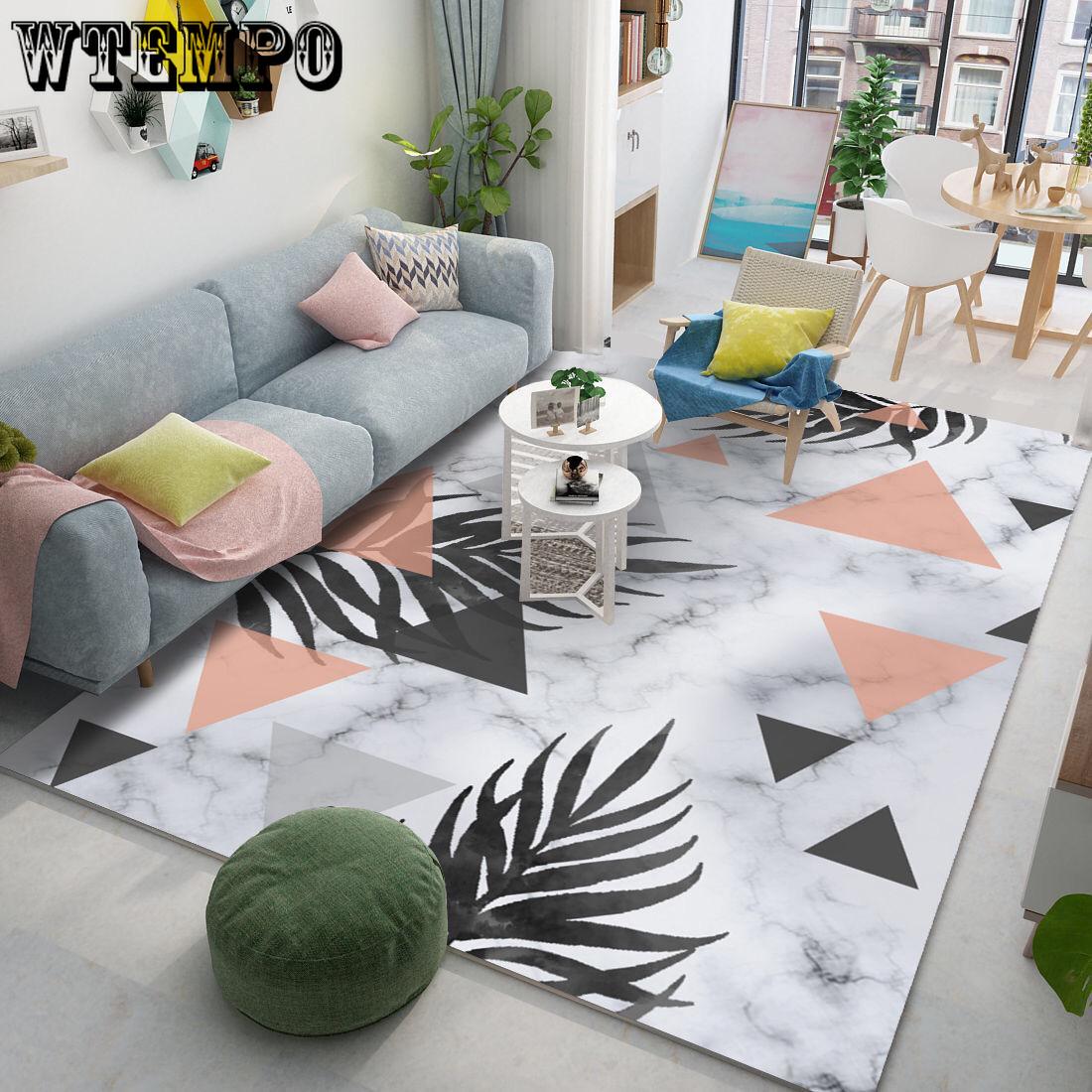 Modern Nordic Living Room Carpet Anti-Slip Soft Room Carpets Area Rugs Bedroom Large Mats