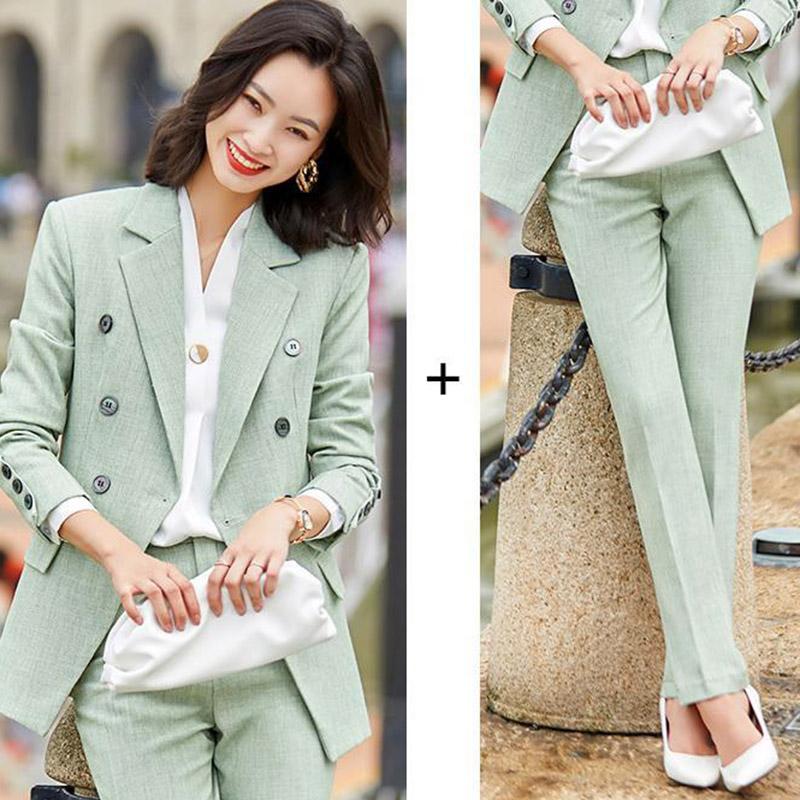 Spring and Autumn Suit Two-piece Suit Temperament Business Wear Fashion Casual Work Wear Formal Jacket Women