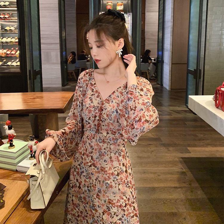 Womens V-Neck Boho Floral Chiffon Summer Party Evening Beach Long Dresses Girl's Sundress