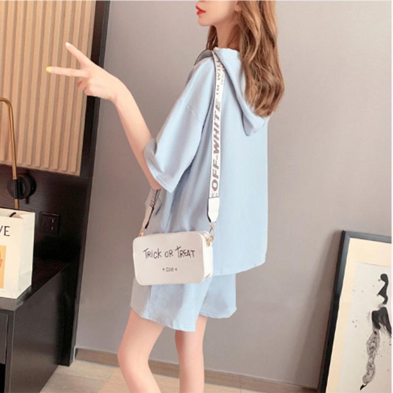 Summer Loose Casual Hooded Short-sleeved Sweater Hoodie Sports Shorts Two-piece Fashion Suit Women