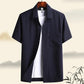 Summer Middle-aged and Elderly Short-sleeved Trousers Two-piece Ice Silk Dad Suit Half-sleeved Shirt Grandpa Clothes