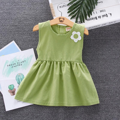 Girls' Cotton Skirt Summer Girls' Princess Skirt Children's Sleeveless Dress Baby Summer 1-4 Years Old
