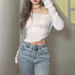 Spring, Summer and Autumn Women's Solid Color Slim Fit Cropped Navel Fashion Irregular Slanted Shoulder Long-sleeved T-shirt
