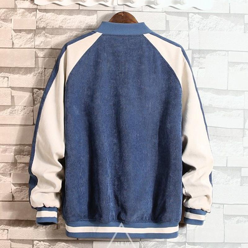 Men's Spring and Autumn Denim Jacket Casual Jacket Baseball Uniform Workwear Men's Long Sleeve Short Warm Button Jacket