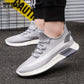 Spring Breathable Large Men's Sports Raised Round Head Flat Heel Lace Up Mesh Shoes