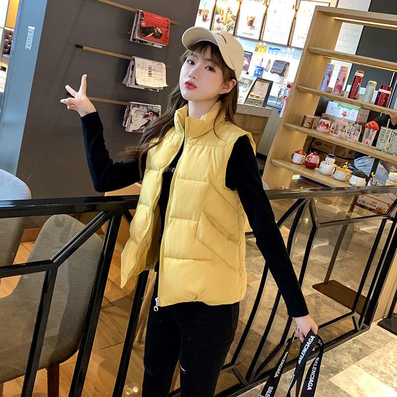 Women's Vest Down Cotton Jacket Loose Large Size Stand-up Collar Hoodless Waistcoat for Small People To Wear Winter Warm Jackets In Winter