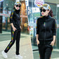Joker Long -Sleeved Casual Sweatshirt Set Large Size Spring And Autumn Women 'S 2pcs Set