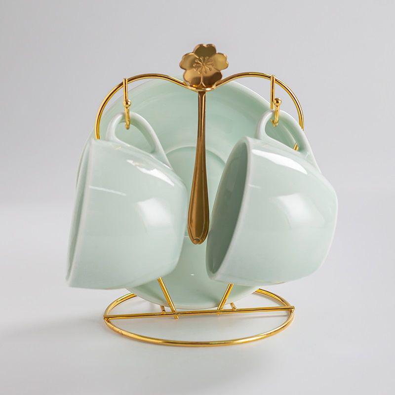 Ceramic Coffee Cup and Saucer European Retro Luxury Suit High-end Afternoon Tea Tableware Tea Cup with Spoon