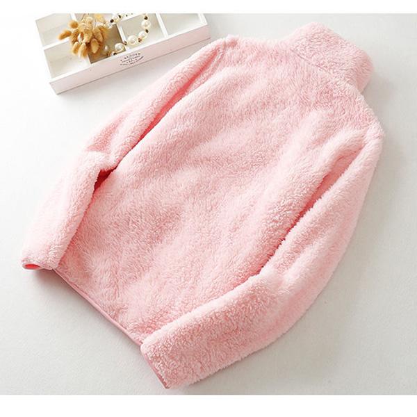 Coral Fleece Plush Jacket Women's Autumn and Winter Fleece Warm Loose Jacket Solid Color Stand Collar Zipper Jacket