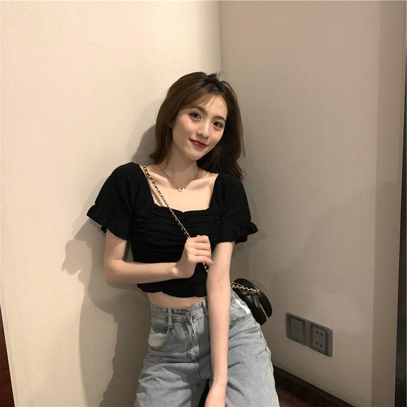 Ice Silk Short-sleeved T-shirt Female Student Summer Dress Large Size Loose Knitting Thin French Top Casual Fashion