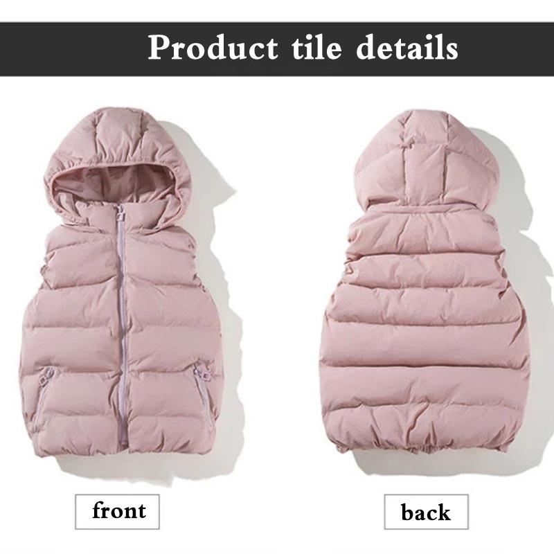 Cotton Vest Removable Hat Spring and Autumn Short Down Cotton Jacket
