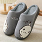 Slippers Women Winter Cotton Shoes Cute Pink Bear Thick Fleece Warm Men Plus Size Home Indoor Casual Slippers