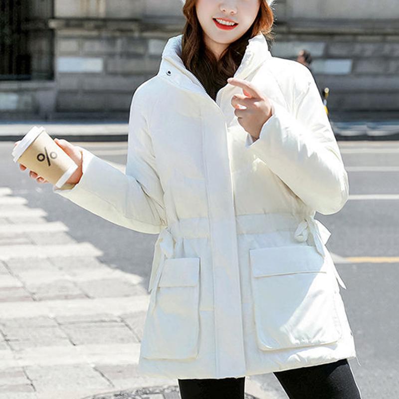Women's Bright Print Short Down Jacket Winter Korean Loose Quilted Jacket Casual Stand-up Collar Hooded Down Jacket Quilted Jacket