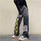 Trend Wild Graded Jeans Female INS High Waist Slim Casual Loose Straight Wide Leg Pants Trousers