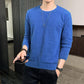 Fall/Winter Men's Sweater Base Sweater Imitation Mink Fleece Warm Knit Sweater Round Neck Pure Color Casual Loose Pullover