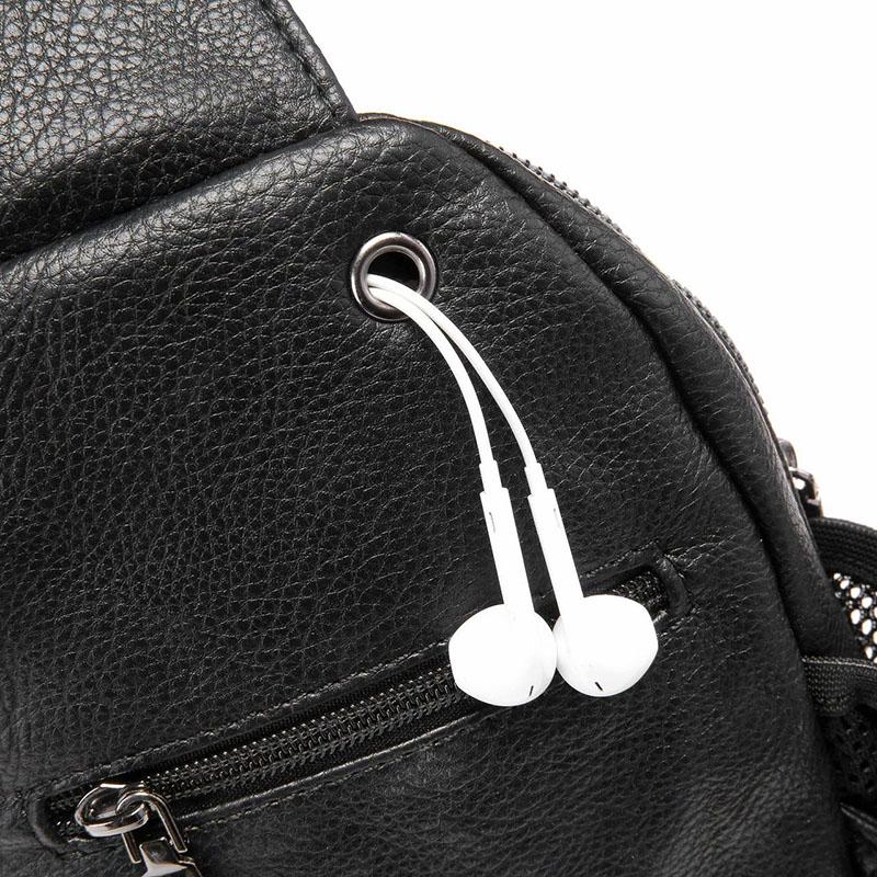 Colorblock Chest Bag Men Black Large Capacity Multi-pocket Crossbody Outdoor Sports Shoulder Bag