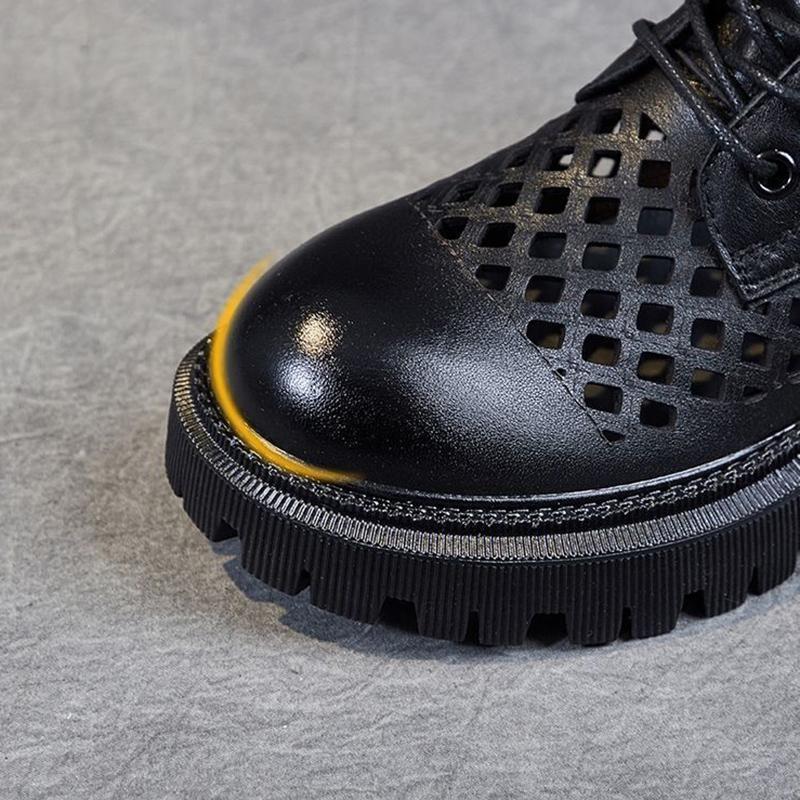 Inner Heightening Net Boots Summer Casual Fashion All-match Martin Boots Comfortable and Breathable Mesh Martin Boots