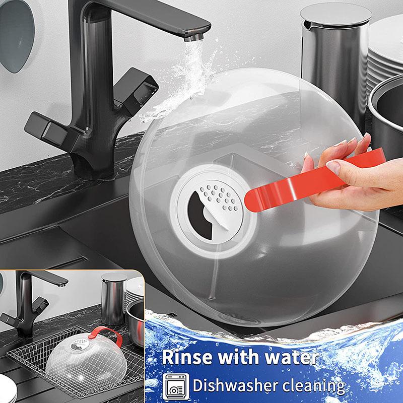 4PC Microwave Splatter Cover, Microwave Food Cover with Steam Vents Keeps Microwave Oven Clean
