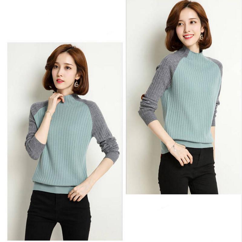 Pofulove  Korean Autumn and Winter Knitted Bottom Joker Top Cardigan Women's Sweater Pullover Loose