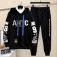 WTEMPO Spring Sweater Suit Hooded Pullover Campus Student Sportswear Casual Loose Sports Suit for Youth