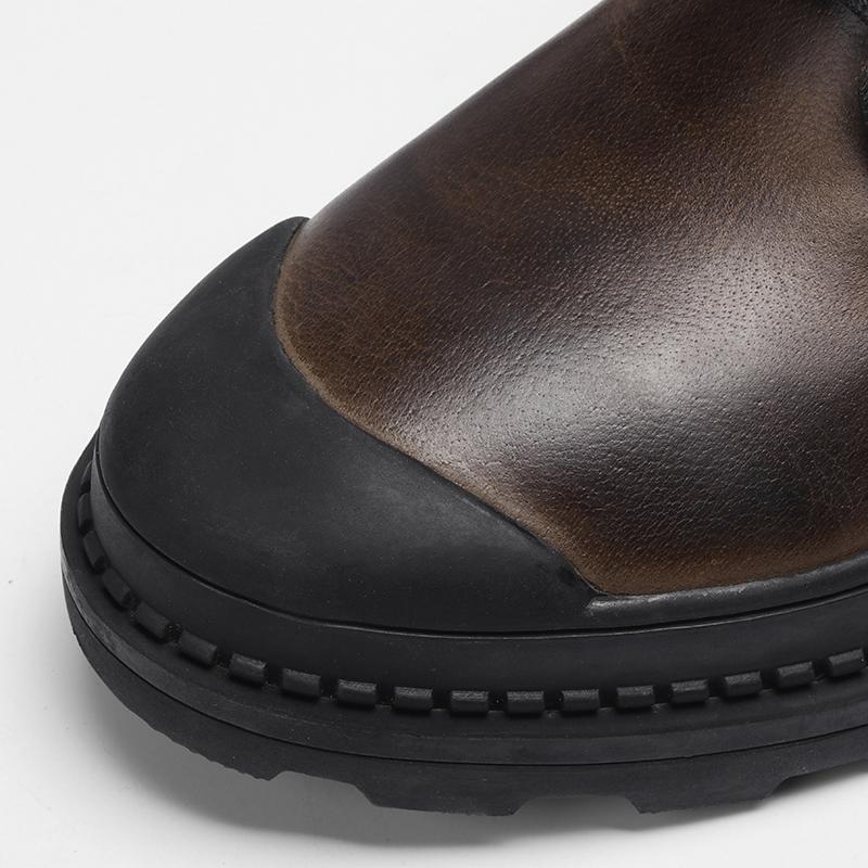 Natural Cowhide Men's Boots Handmade Retro Men's Leather Boots Leather Men's Shoes