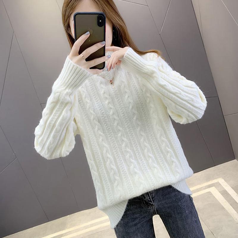 Sweaters Women Turtleneck Pullovers Female Knitted Oversize Sweater Long Sleeve Autumn Winter Bottoming Tops Basic Office