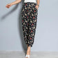 Women's Spring and Summer Plus Size Printing Long Pants Female Elastic Waist Loose Casual Thin Trousers