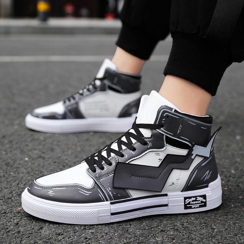 Wild running sports shoes trend large size men's shoes board shoes men's high-top shoes trend