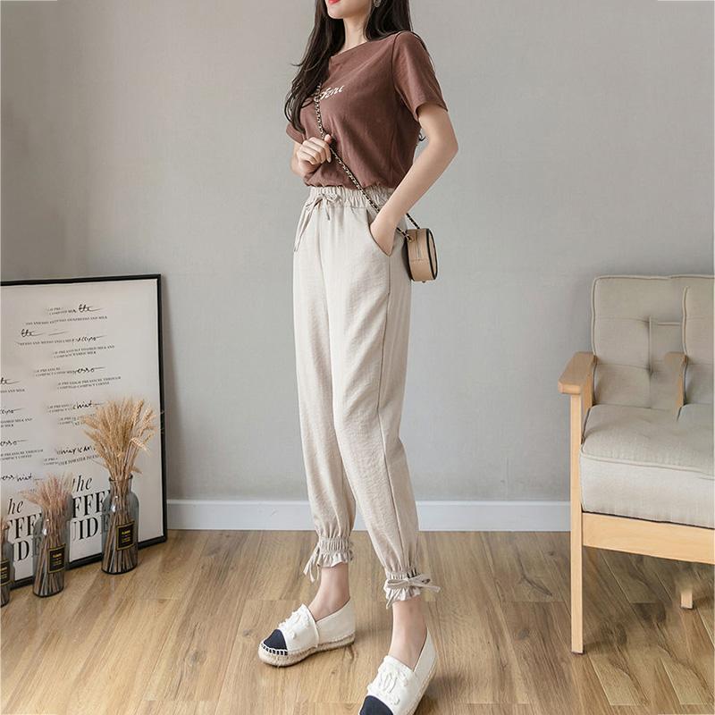 WTEMPO Summer Cool Thin Pants Women Loose Wide Leg Harlan Trousers Casual Comfortable Home Go Out Party