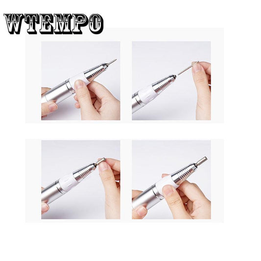 Electric Apparatus Handle for Manicure Gel Cuticle Remover Stainless Pen for Pedicure Machine