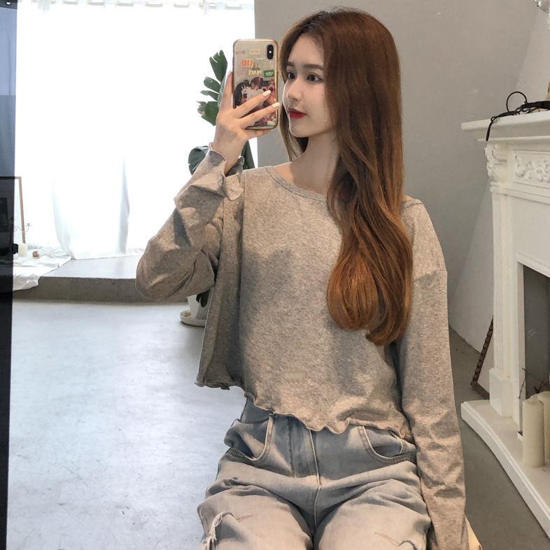 Lotus Sleeve Womens Slim Thin Frill Ruffle Tops Blouse Casual Round Collar Pullover T-Shirt
