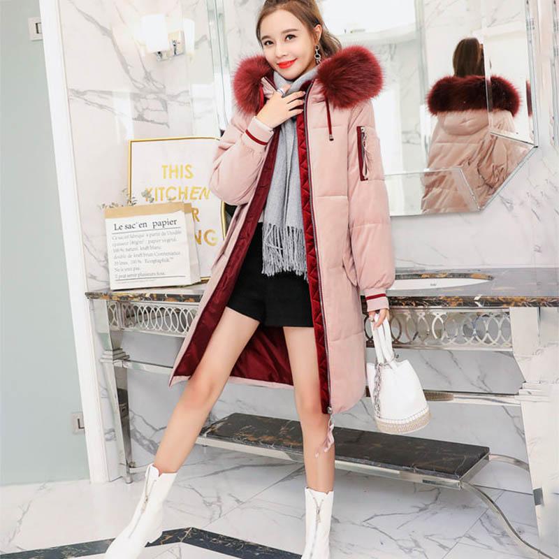 Gold Velvet Cotton-padded Jacket Women's Mid-length Student Winter Jacket Down Cotton-padded Jacket Women