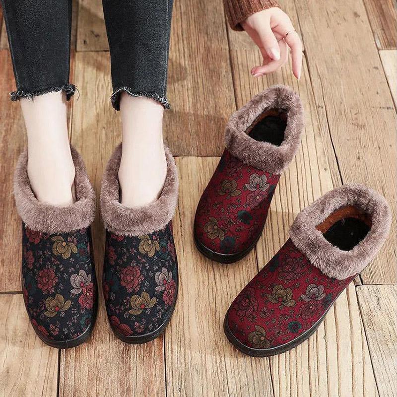 Women's Winter Cotton Shoes Non-slip Warm Elderly Cotton Shoes Plus Velvet Comfortable Soft Bottom Cotton Shoes