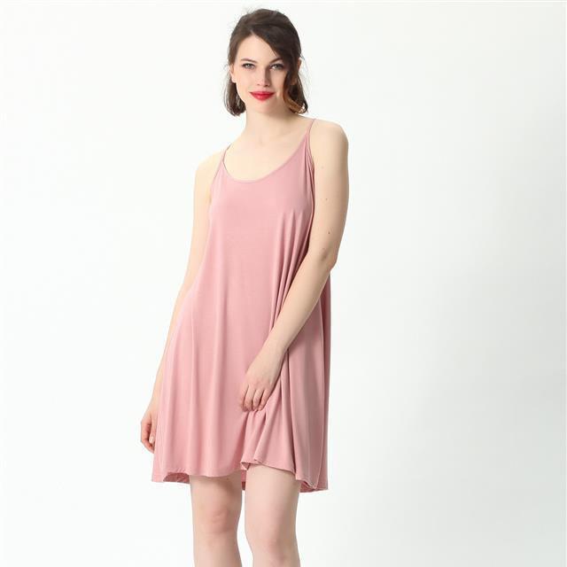 Women's Summer Simple Plus Size Medium Length Loose Sling Vest Solid Color Sleeveless Dress