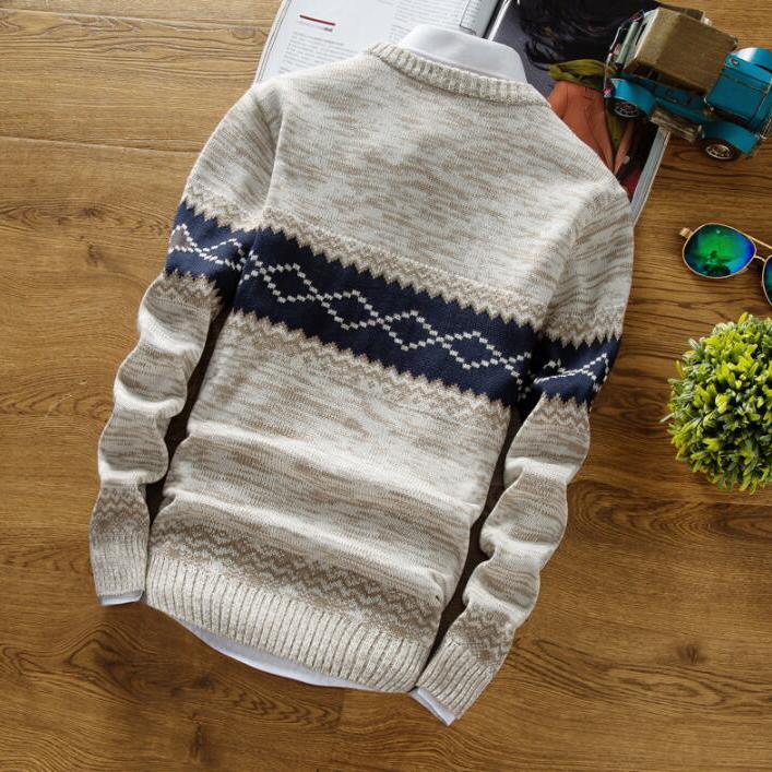 Knitted Man Sweater Stripe Men Casual Cotton Autumn Mens Sweaters Keep Warm Winter Pull Homme