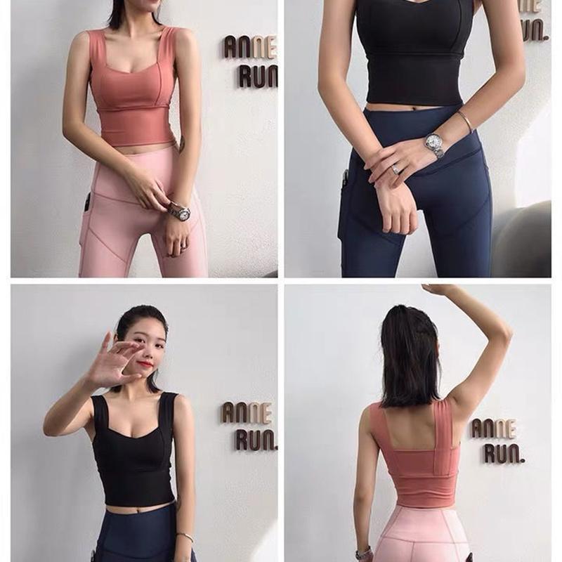 Sports Yoga Fitness Vest Body Shaping Beauty Back Thin Section Gathered Bra Wrapped Chest Yoga Running Bottoming Shirt Outer Wear Underwear Women