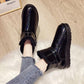Thicken Plus Velvet Snow Boots Women All-match Flat-bottomed Waterproof Super Warm Cotton Boots Winter Shoes