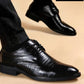 Men's Pointed Leather Shoes Men Oxford Shoes Slip on Formal Dress Shoes for Man Leather Men Shoes Summer Hollow Breathable Oxford Shoes