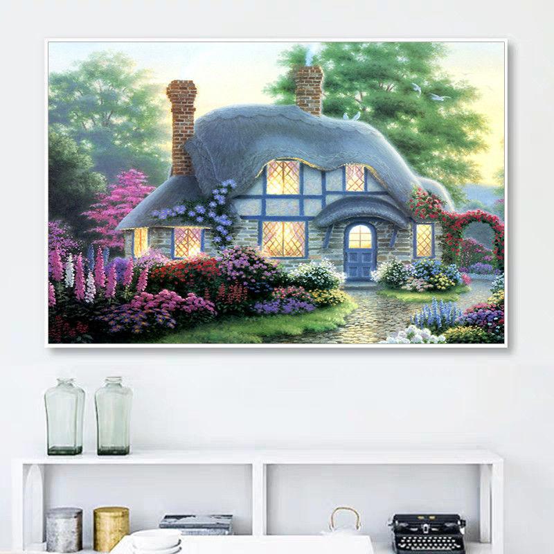 Landscape Diamond Painting Full Diamond Bedroom Dining Room Small Diamond Embroidery Sticker Diamond Cross Stitch Landscape Painting