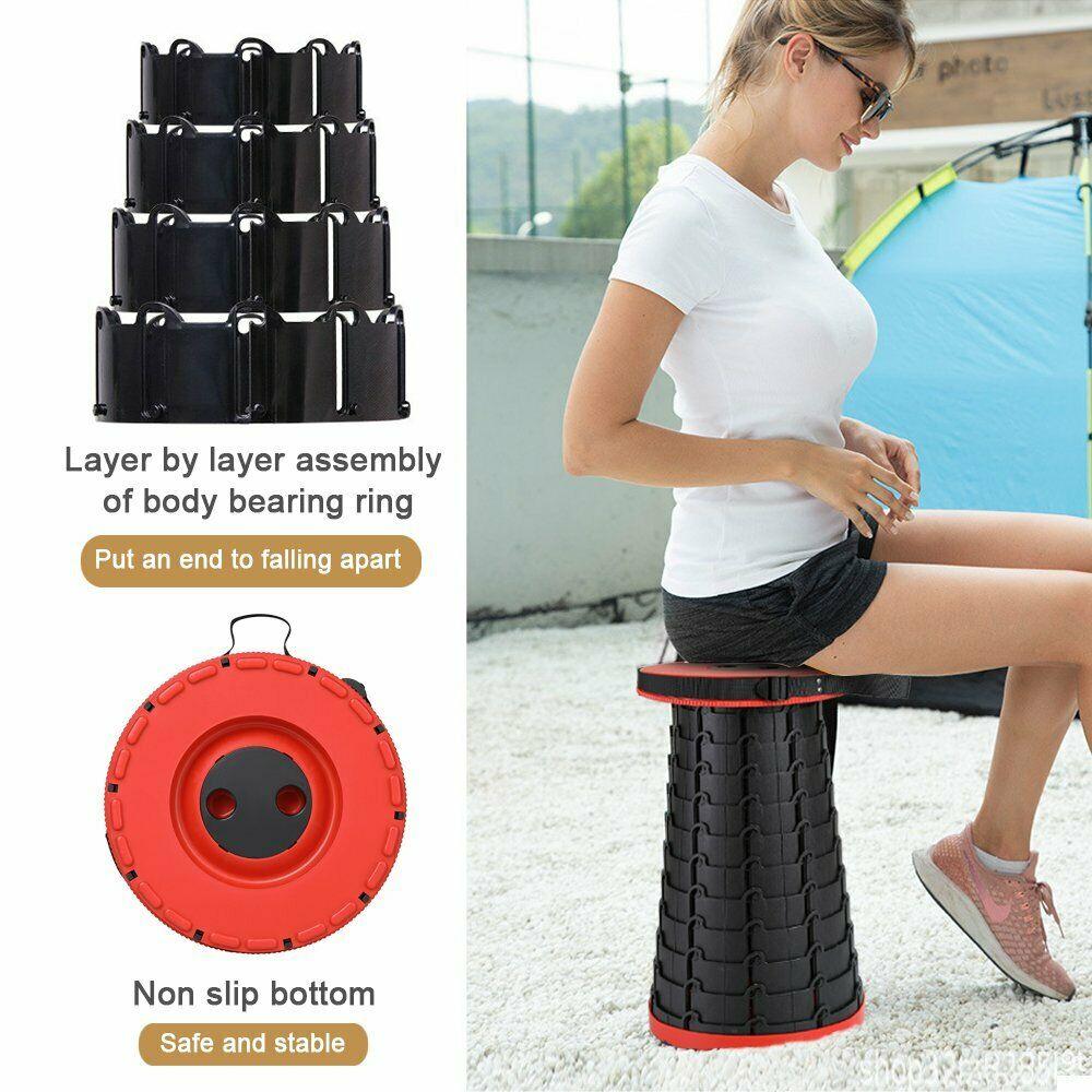 Retractable Stool Seat  Plastic Outdoor Portable Folding Stool Seat Camping Fishing Chair