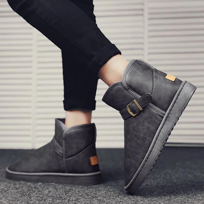 Snow Boots Men's Winter Warm Plus Velvet Men's Thick Waterproof Cotton Shoes Men's Shoes
