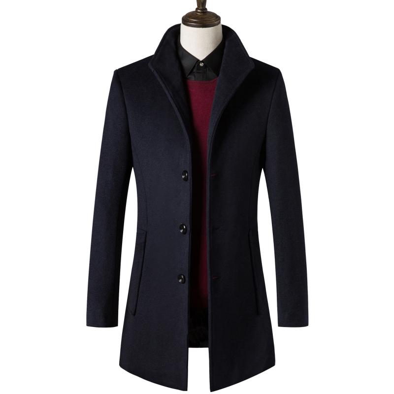 Men Woolen Coats Autumn Winter Solid Men's Wool Coats Luxurious Cashmere Coat Male Jacket