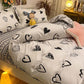 Washed Cotton Four-piece Duvet Cover Sheets Fashion Printed Bedding Student Dormitory Single Bed Sheet Sheets