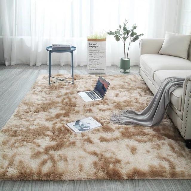 Plush Tie-dye Soft Carpet for Living Room, Bedroom, Non-slip Floor Mat, Absorbent Carpet for Bedroom
