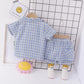 Boy's Suit Summer Foreign Style Children's Clothing Men and Women Baby Handsome Summer Short-sleeved Three-piece Suit