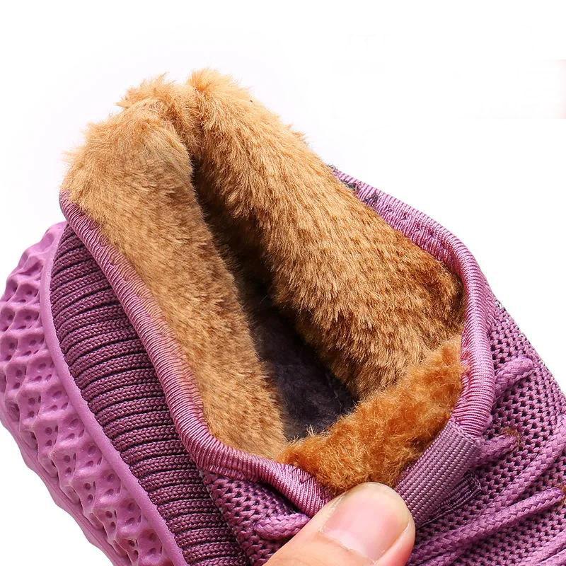 Winter Women's Cotton Shoes Plus Velvet Padded Anti-skid and Waterproof Soft-soled Warm Casual Shoes