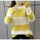 Women's Sweaters College Wind Candy Contrast Striped Sweater Female Korean Harajuku Clothing