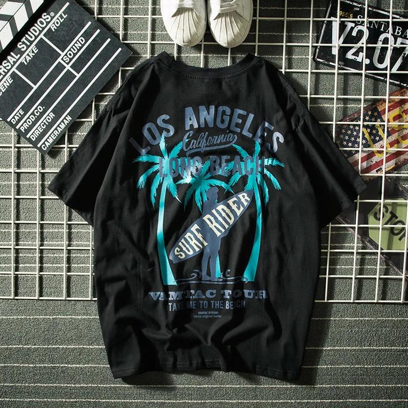 Summer T-shirt Men's Short Sleeve Loose Top Student Round Neck Printed Half Sleeve Men's T-shirt